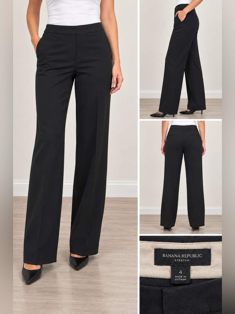 Banana Republic Stretch Black Dress Pants - Size 4